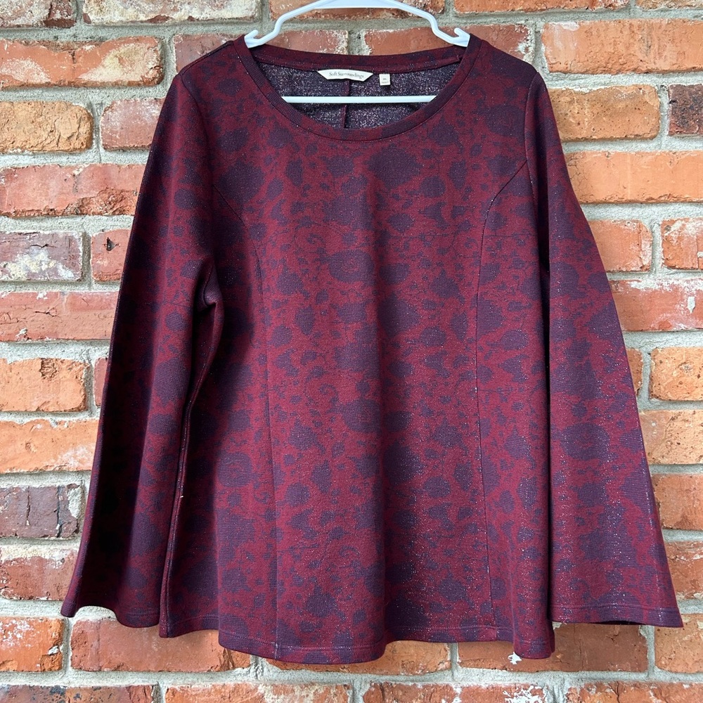 Soft Surroundings Metallic Knit Sweater XL